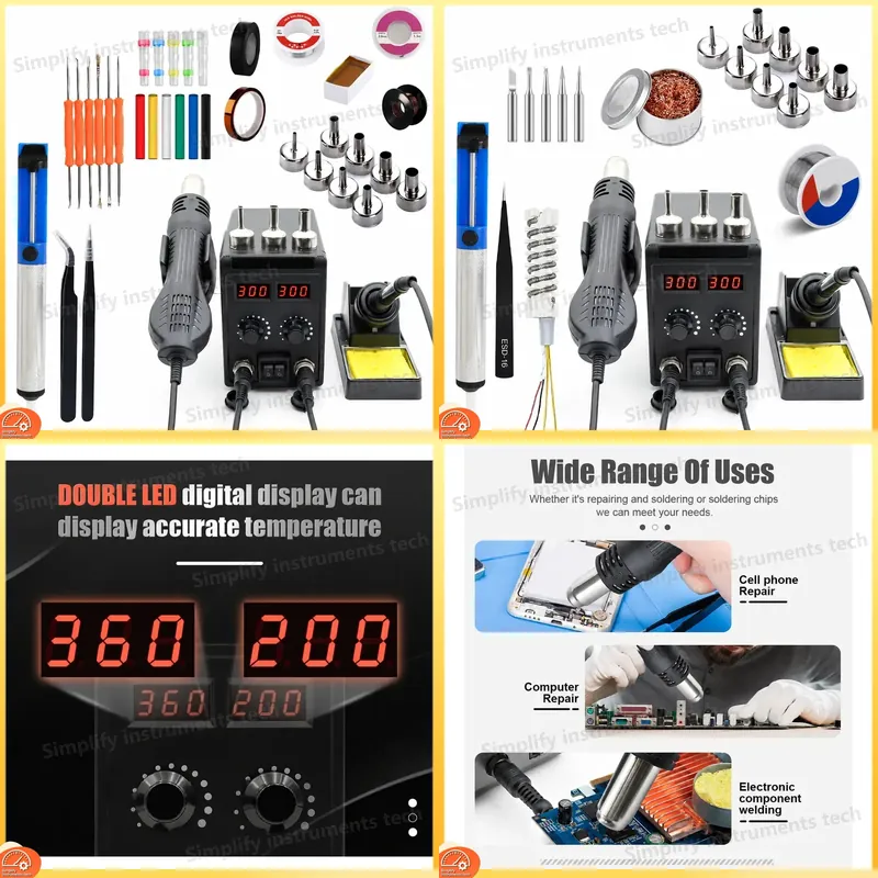 2 In 1 Soldering Rework Station 750W - 8586D 납땜 스테이션 2 in 1