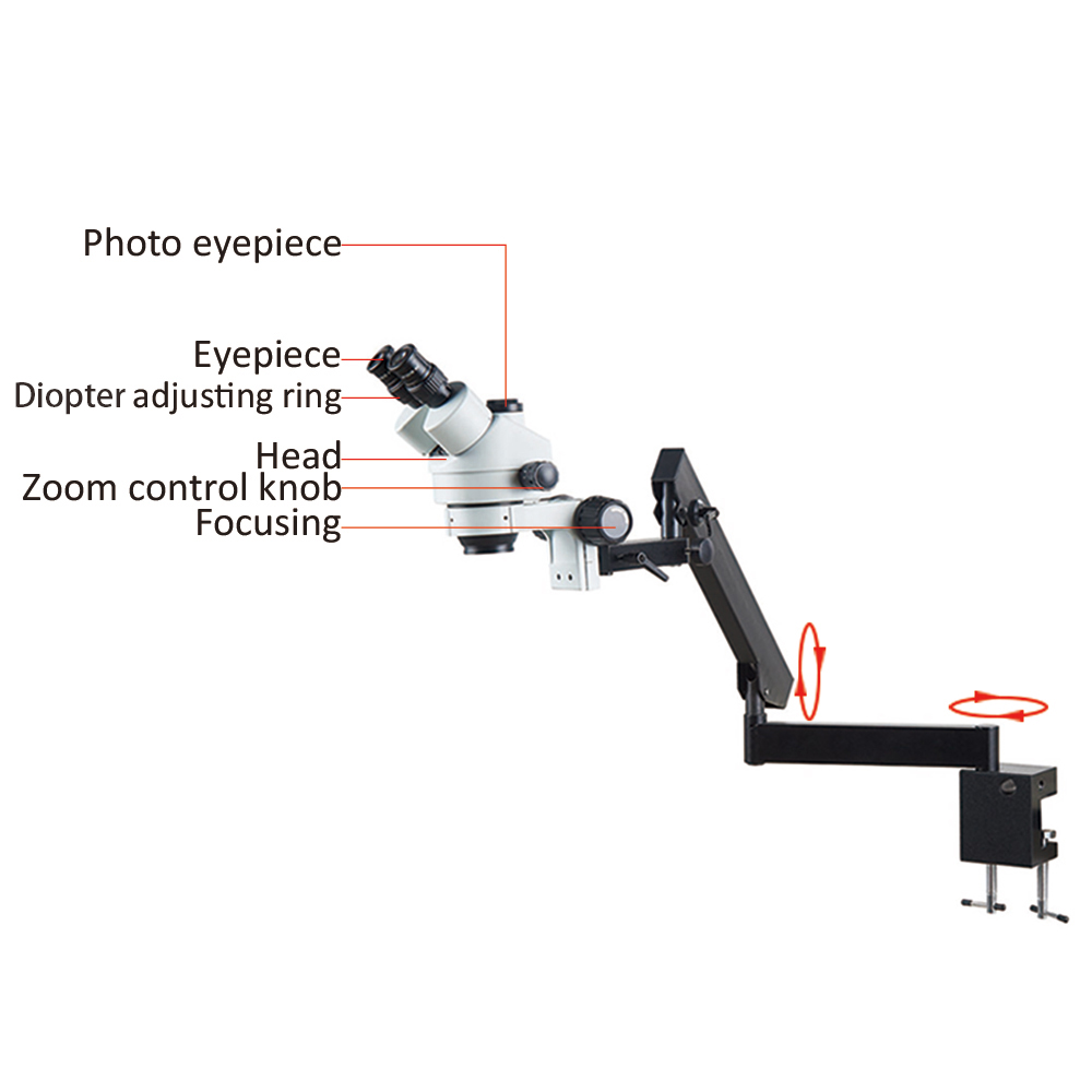조절 가능한 관절식 암 접이식 조인트 클램프 커넥터 7 - Trinocular Stereo Microscope 7X-45X 리뷰 및 가격
