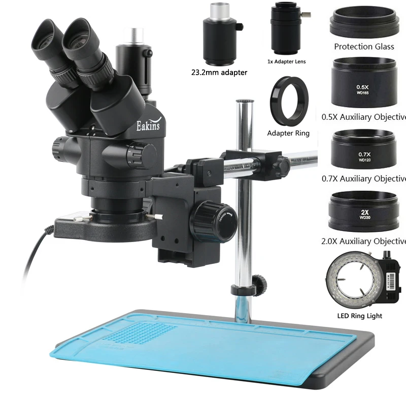 3.5X 7X 45X 90X 산업용 실험실 동시 초점  - Trinocular Stereo Microscope 7X-45X 리뷰 및 가격